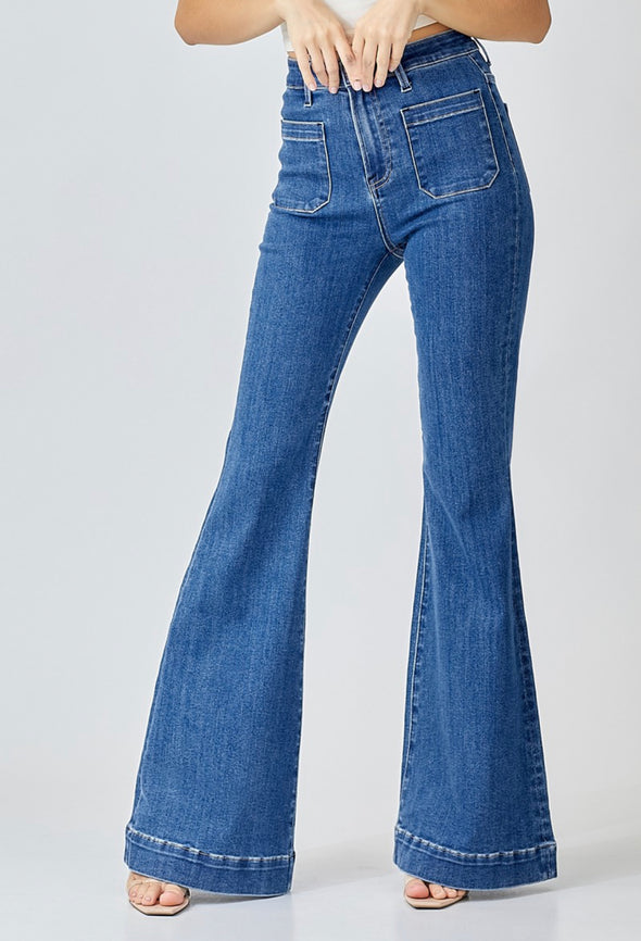 High Rise Pocket Front Flare