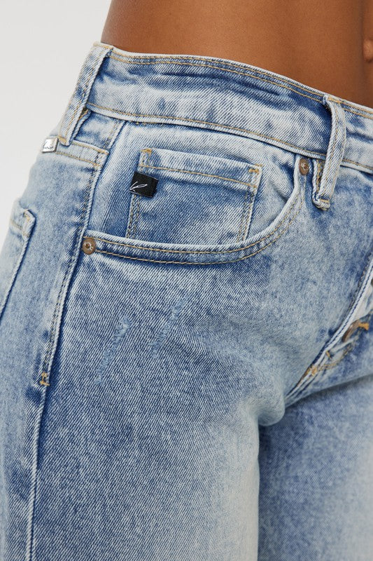KanCan acid high rise slim straight jeans