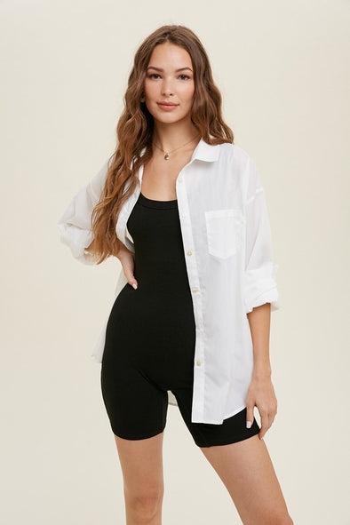 White classic button up top