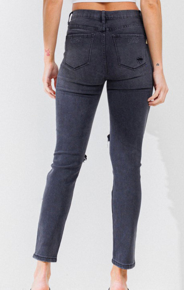 Vintage Black Distressed Denim